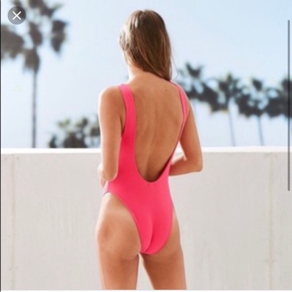 aerie Swim Aerie Pink Low Back One Piece Swimsuit Poshmark